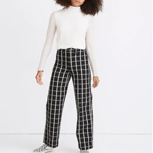 Madewell -24- Slim Emmett Wide-Leg Full-Length Pants in Windowpane Check